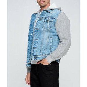 Men's Jacket Hoodie Denim Cotton Long Sleeve
